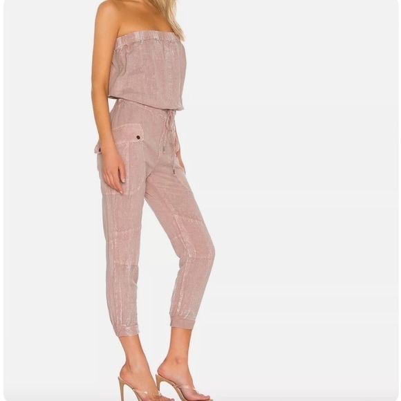 YFB Young Fabulous Broke Kennedy Strapless Jumpsuit Mint Green Small Linen Blend - Picture 13 of 15